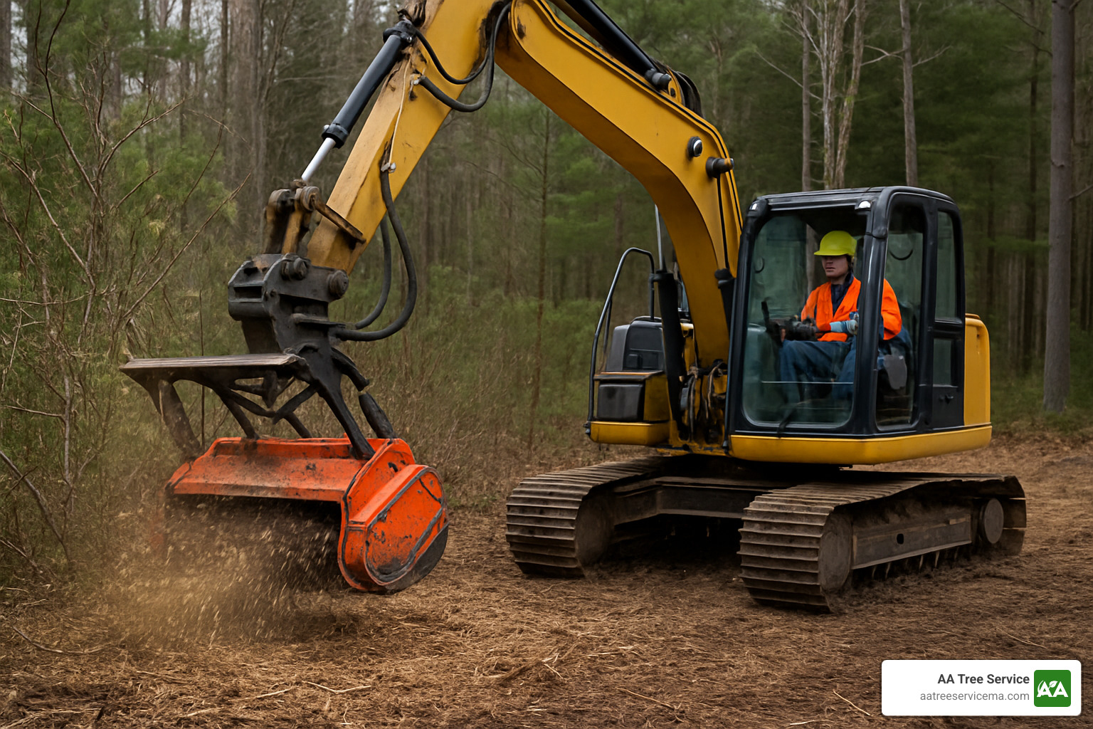 land clearing equipment in action - ground clearing company