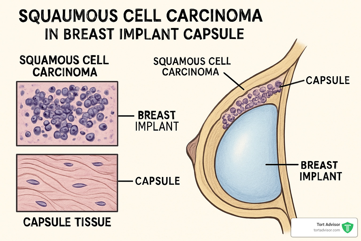Scientific research showing SCC pathology around breast implants - breast implant recall 2023