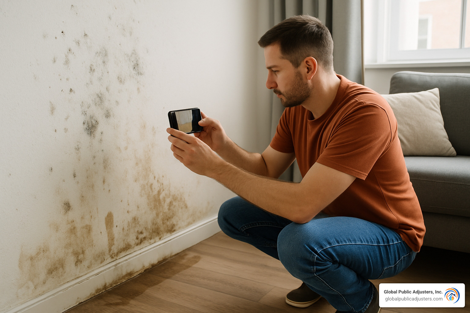 homeowner documenting water damage - florida attorneys mold and water damage claims