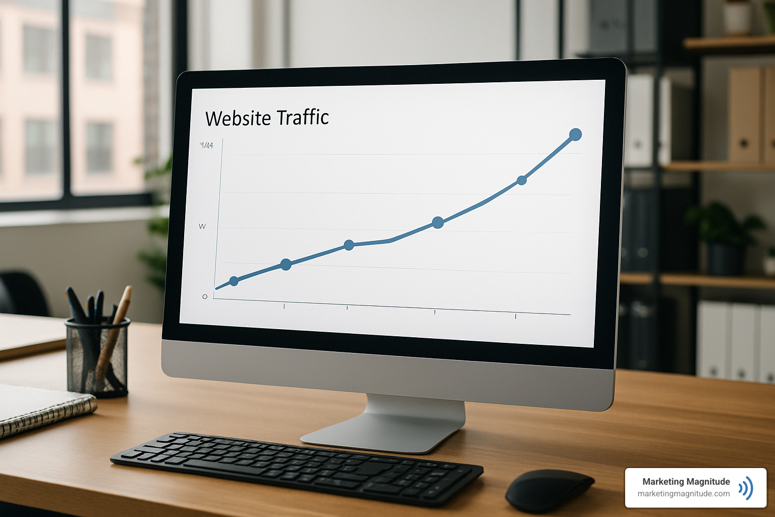 Upward trending website traffic graph - search engine optimization seo strategies for improved online visibility