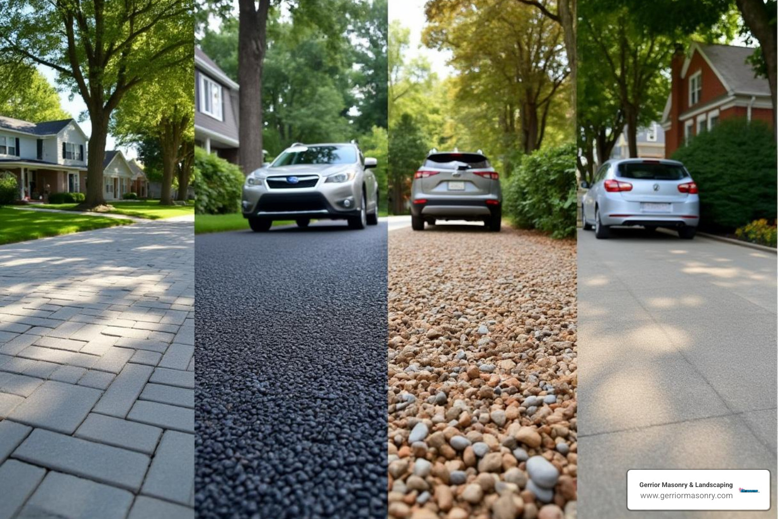 How Much Will a Concrete Paver Driveway Really Cost You? 4 comparison of different driveway materials - Concrete paver driveway estimate