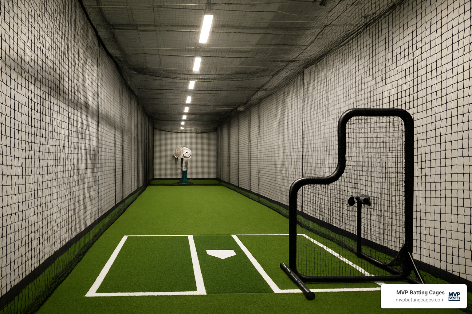 modern batting tunnel with professional equipment - indoor batting cages chandler az