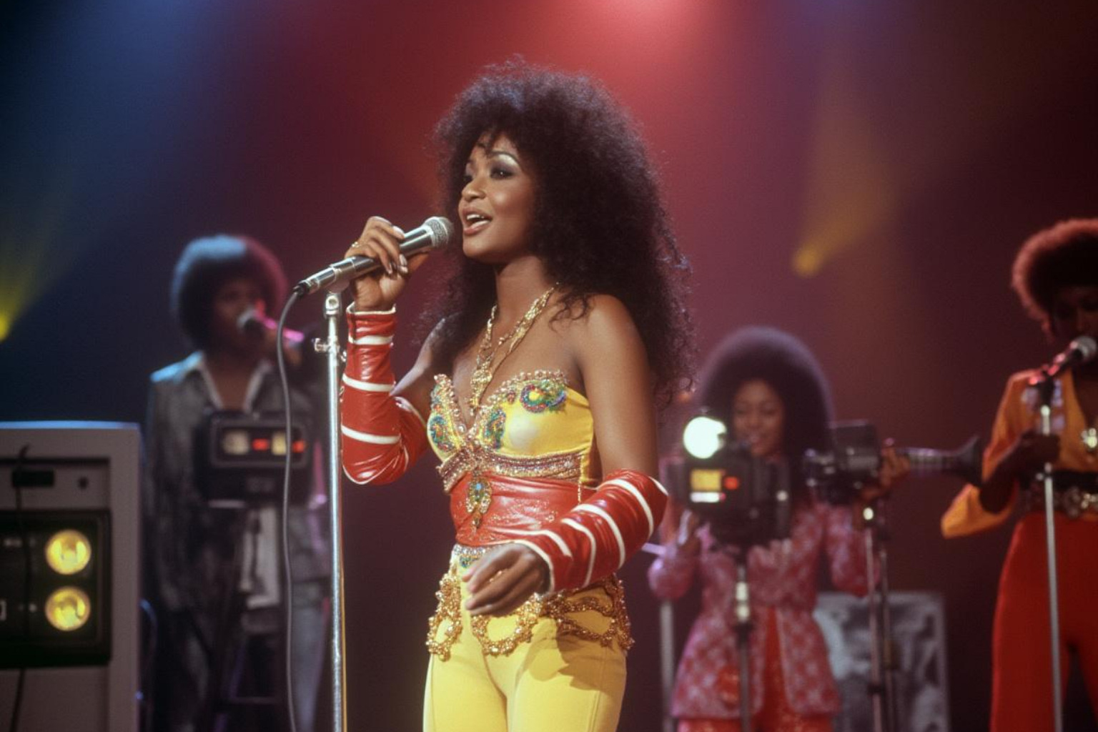 Rebbie Jackson performing on The Jacksons variety show in the mid-1970s, showing her early television appearances before her solo career - rebbie jackson