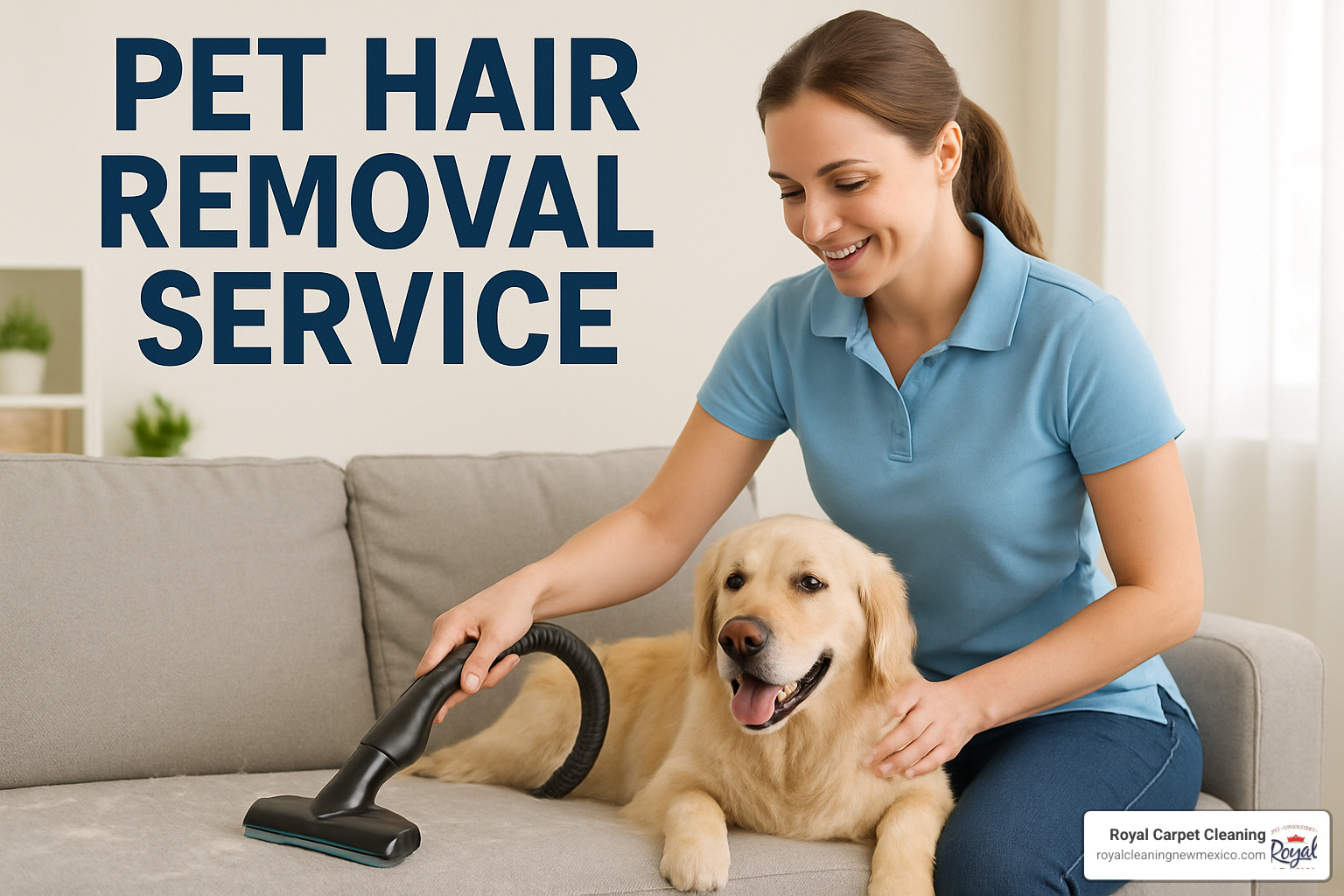 technician estimating job - pet hair removal service