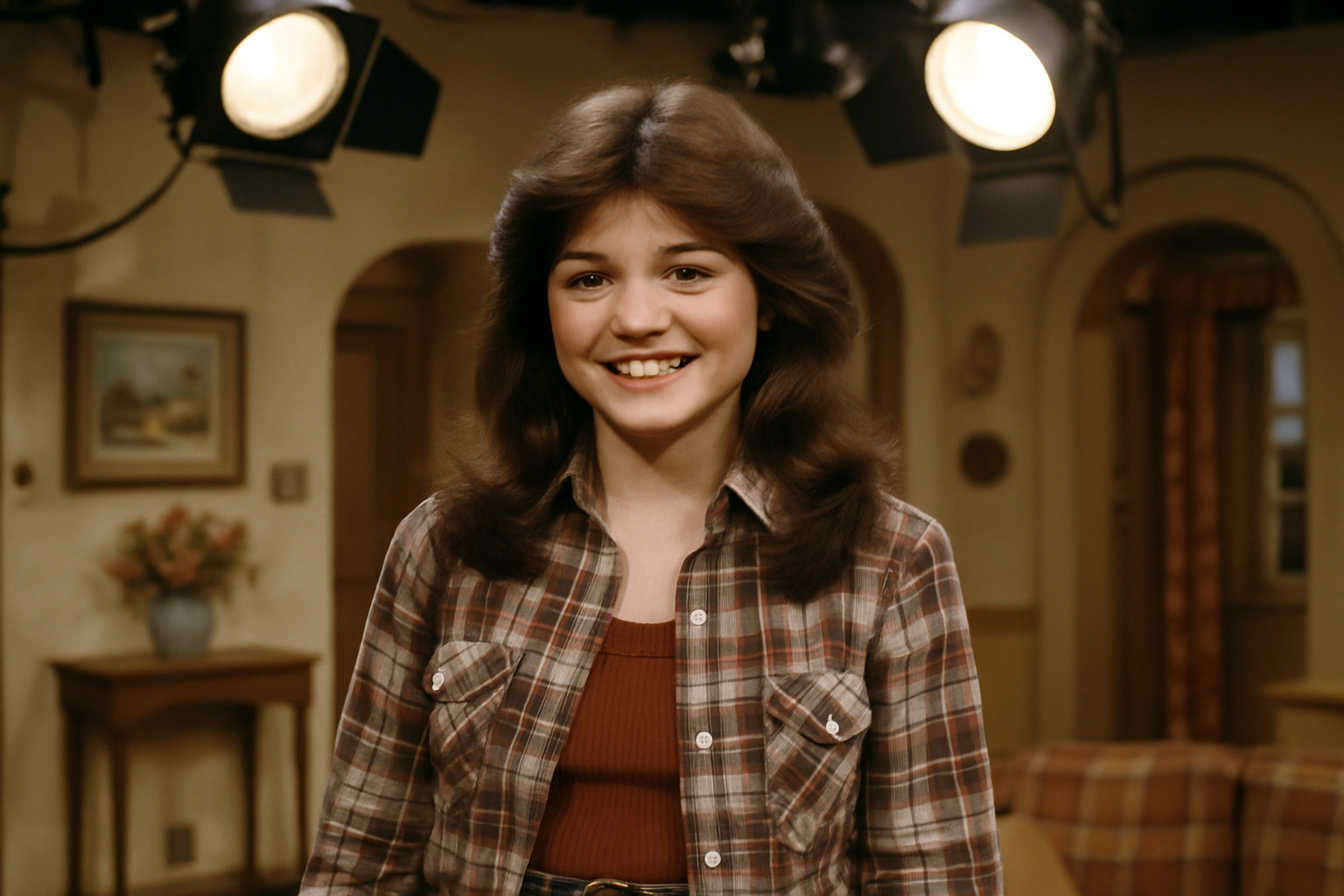 Young Valerie Bertinelli on the set of One Day at a Time - valerie bertinelli