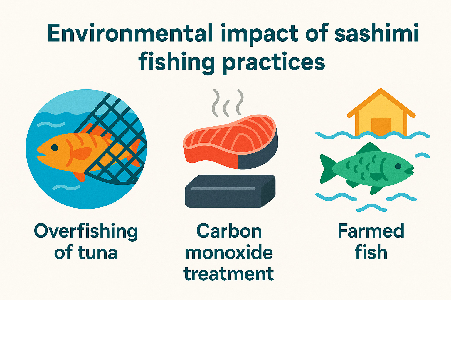 Environmental impact of sashimi fishing practices - sashimi infographic 