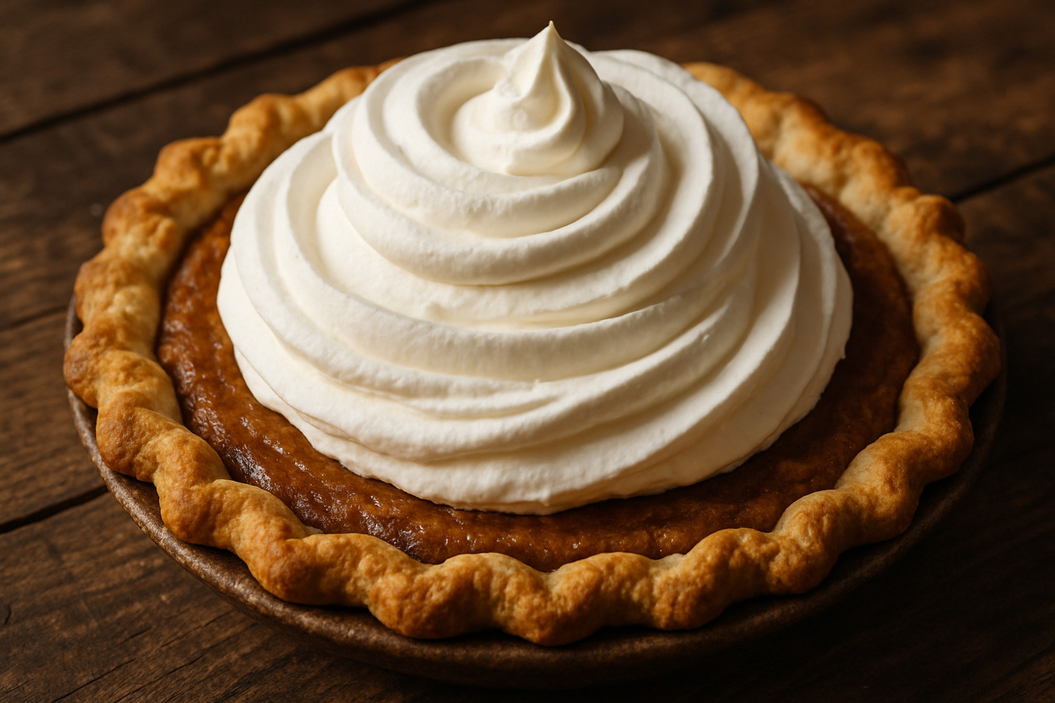 freshly whipped cream on pie - heavy cream