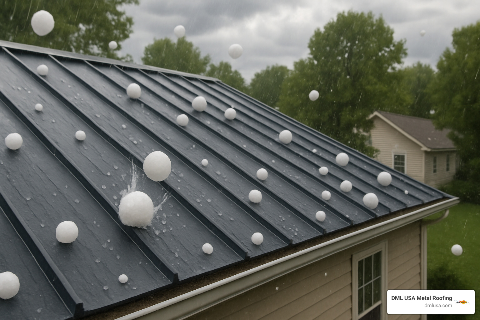 standing seam metal roof deflecting hail - best type of metal roof against hail damage