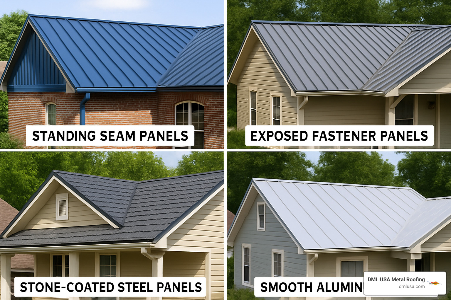 Different types of metal roofing: standing seam, exposed fastener, stone-coated, aluminum panels - can you install a metal roof over a shingle roof