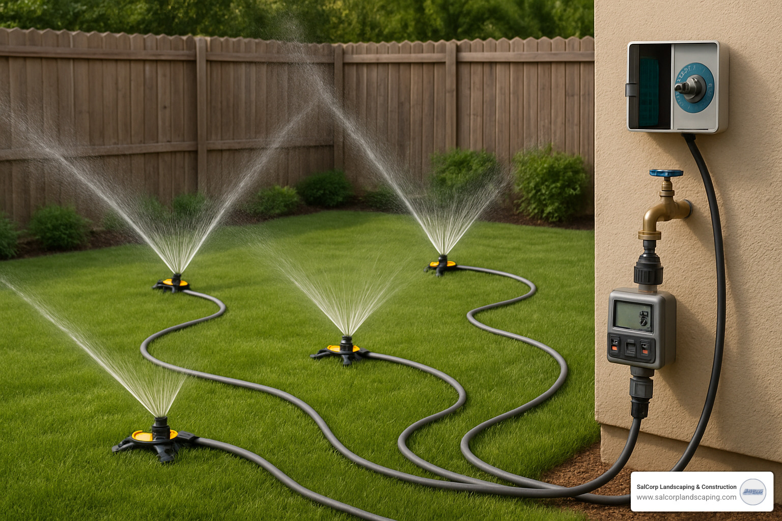 complete sprinkler setup with timers and controllers - best above ground sprinkler setup