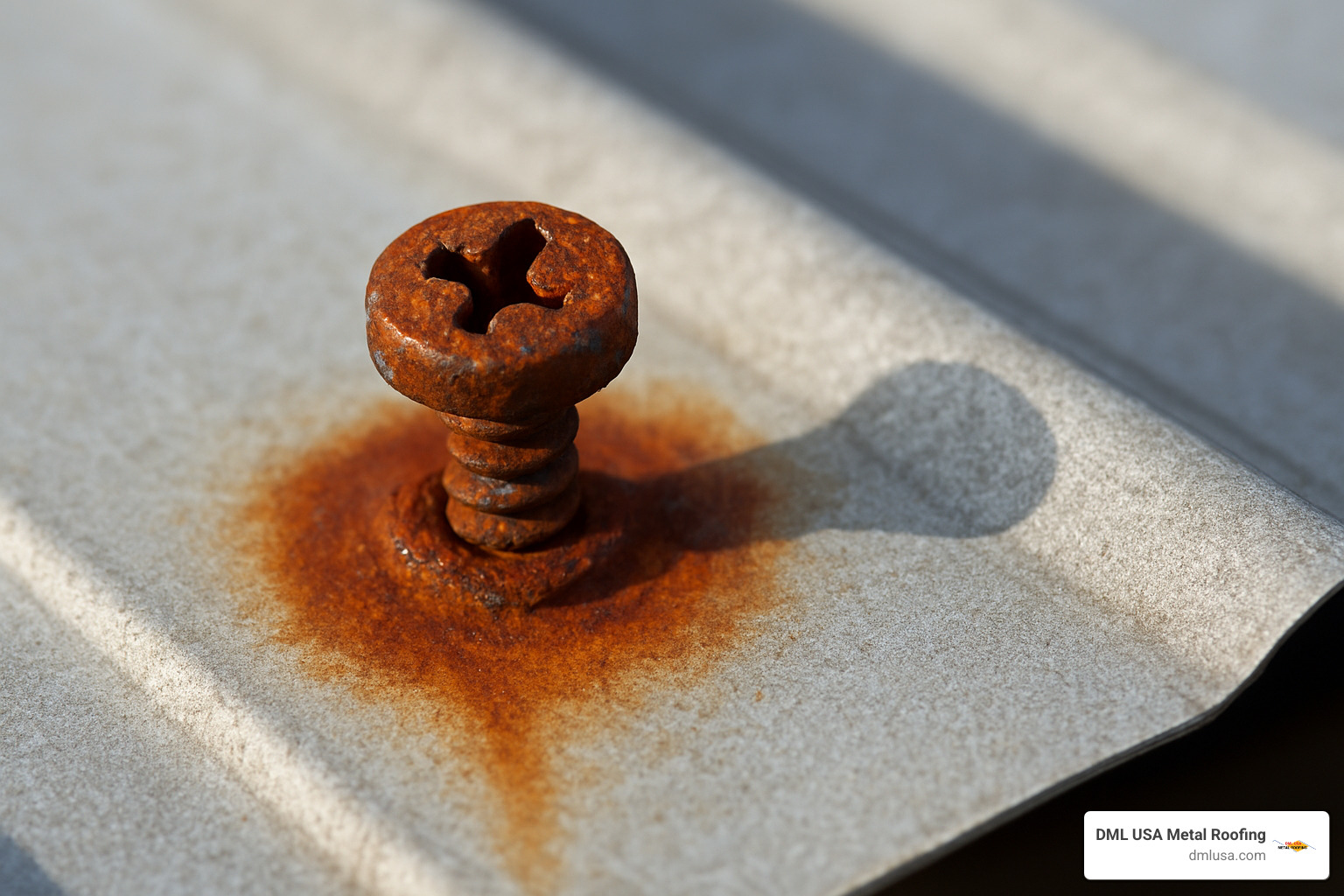 corroded screw on metal roof - metal roof service
