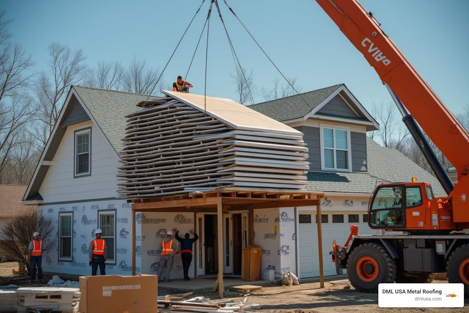 crane lifting roofing materials - high-quality roofing materials