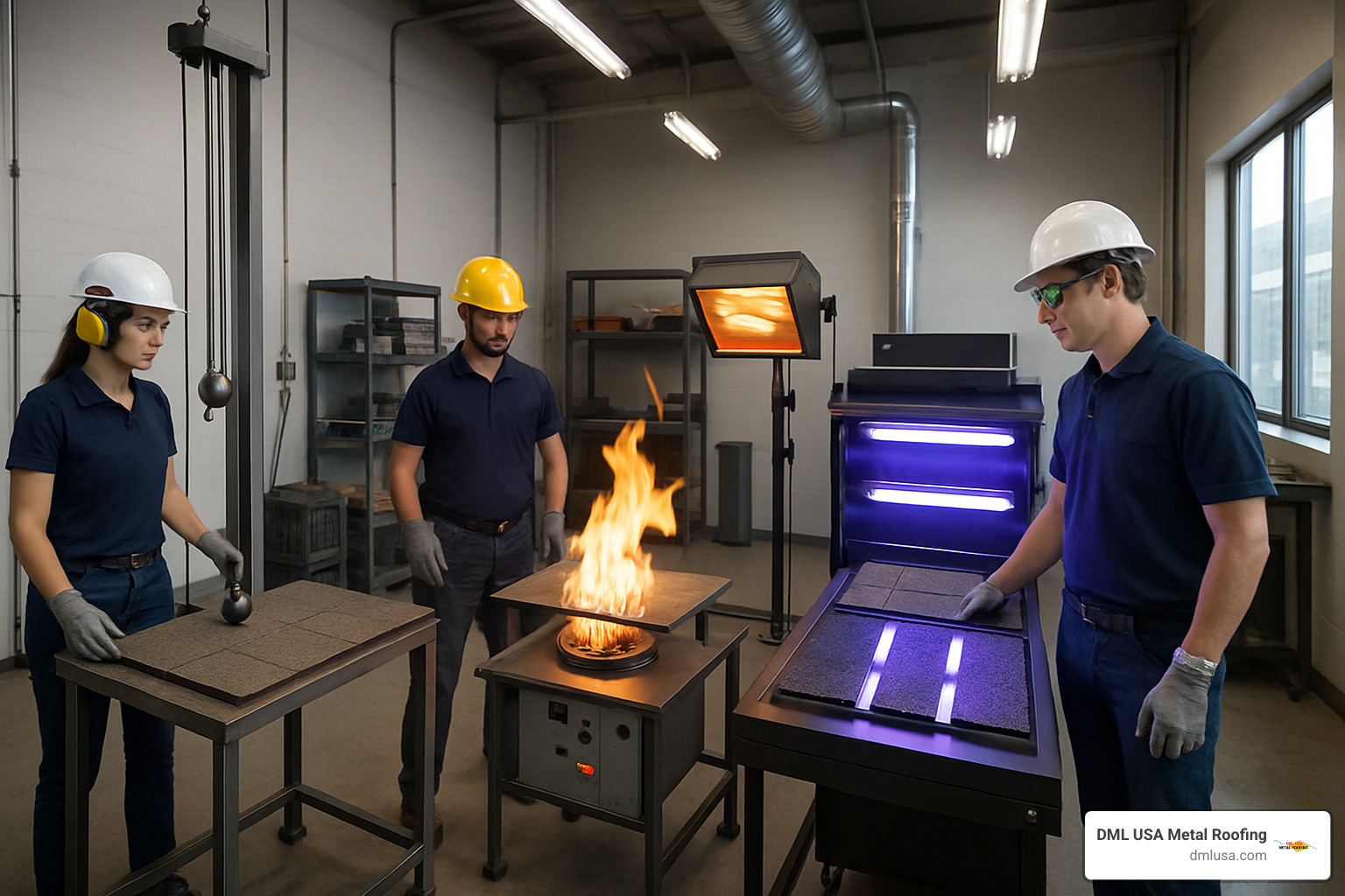 Roof testing lab: hail impact, fire exposure, and UV resistance - maintenance-free roofing solutions