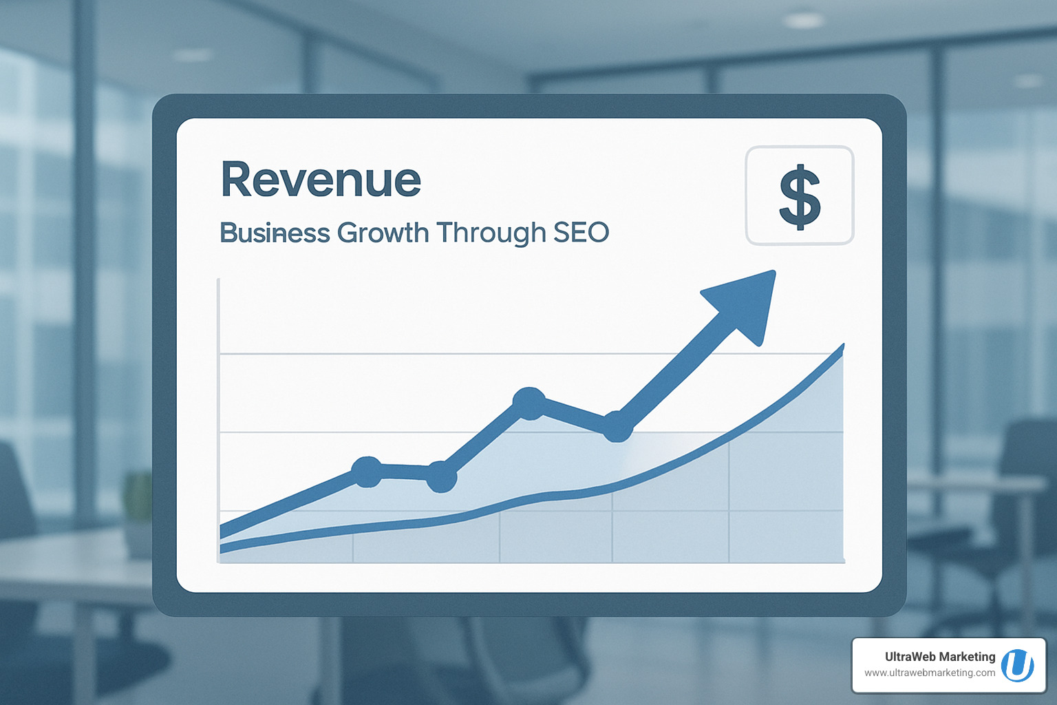 Upward trending revenue graph showing business growth through SEO - agency for seo