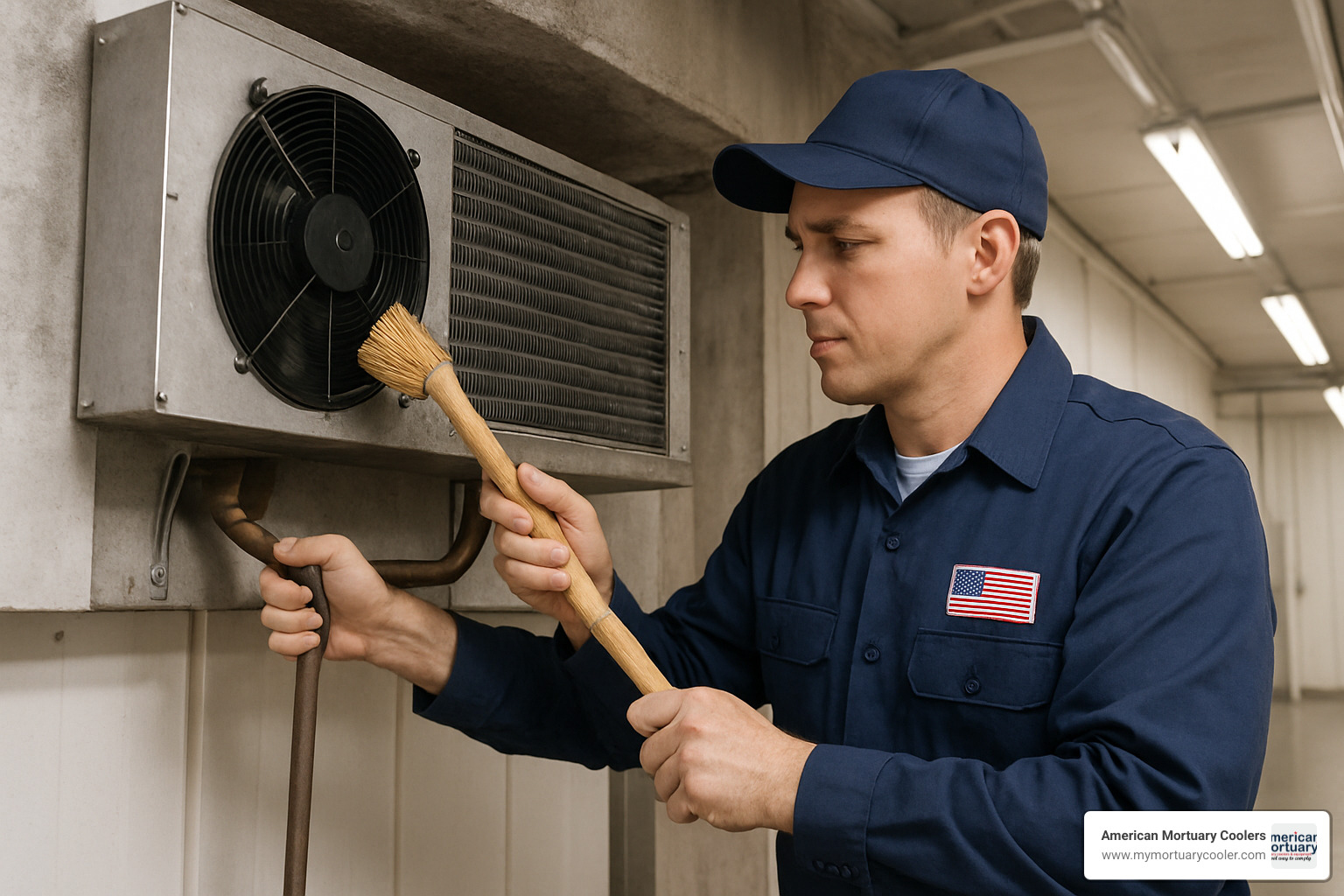 technician cleaning coils - What is a walk-in cooler