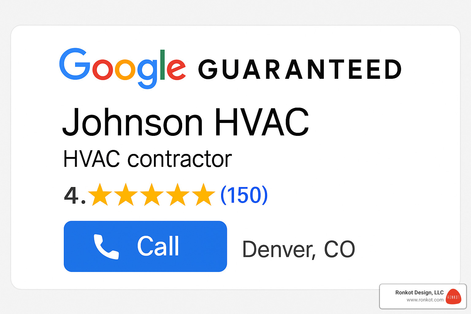 Google Local Service Ad example for HVAC contractors showing verification badges and customer reviews - HVAC pay-per-click advertising