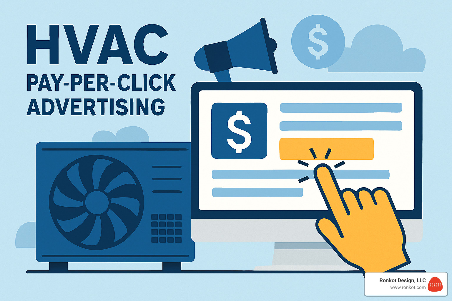 Landing page heatmap showing user interaction patterns on HVAC service website - HVAC pay-per-click advertising