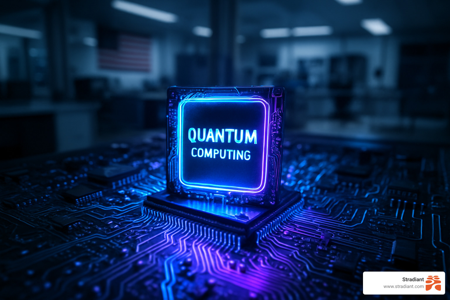 Quantum computing chip representing the future threat and opportunity for encryption technology - what is data encryption