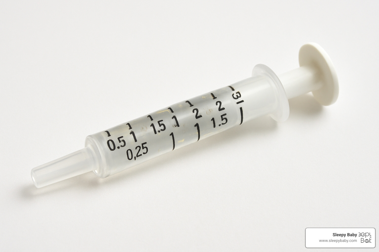 close-up of dosing syringe - infant gas drops