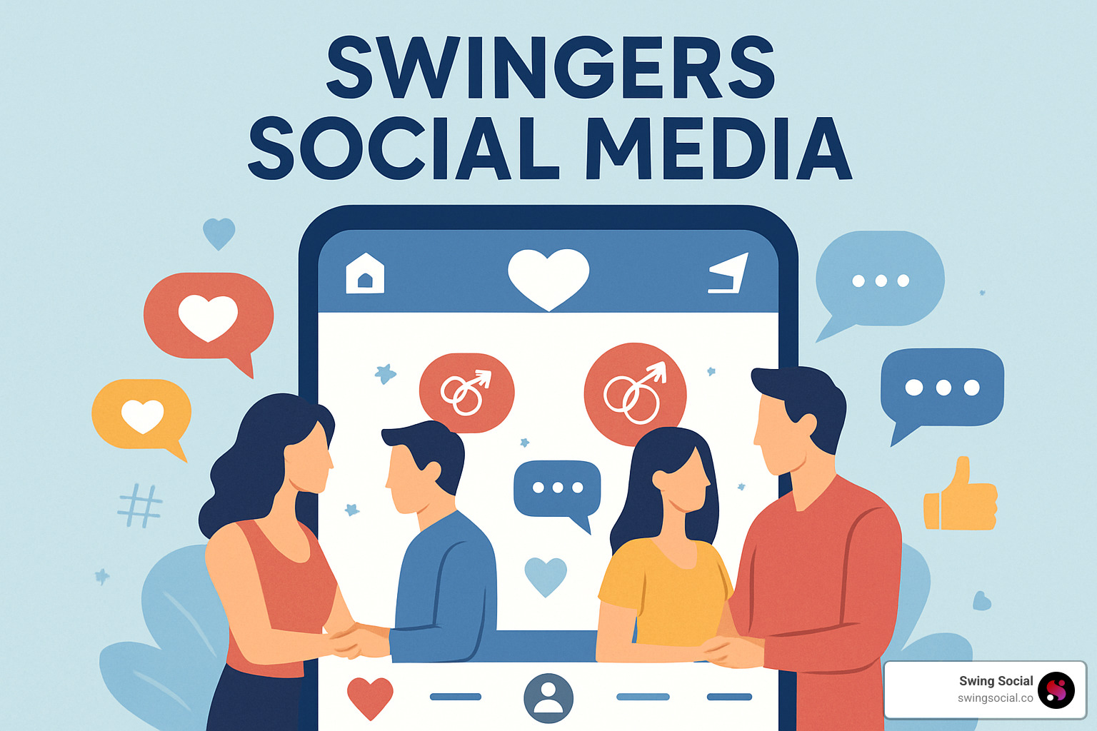collage of popular swingers social media app icons - swingers social media