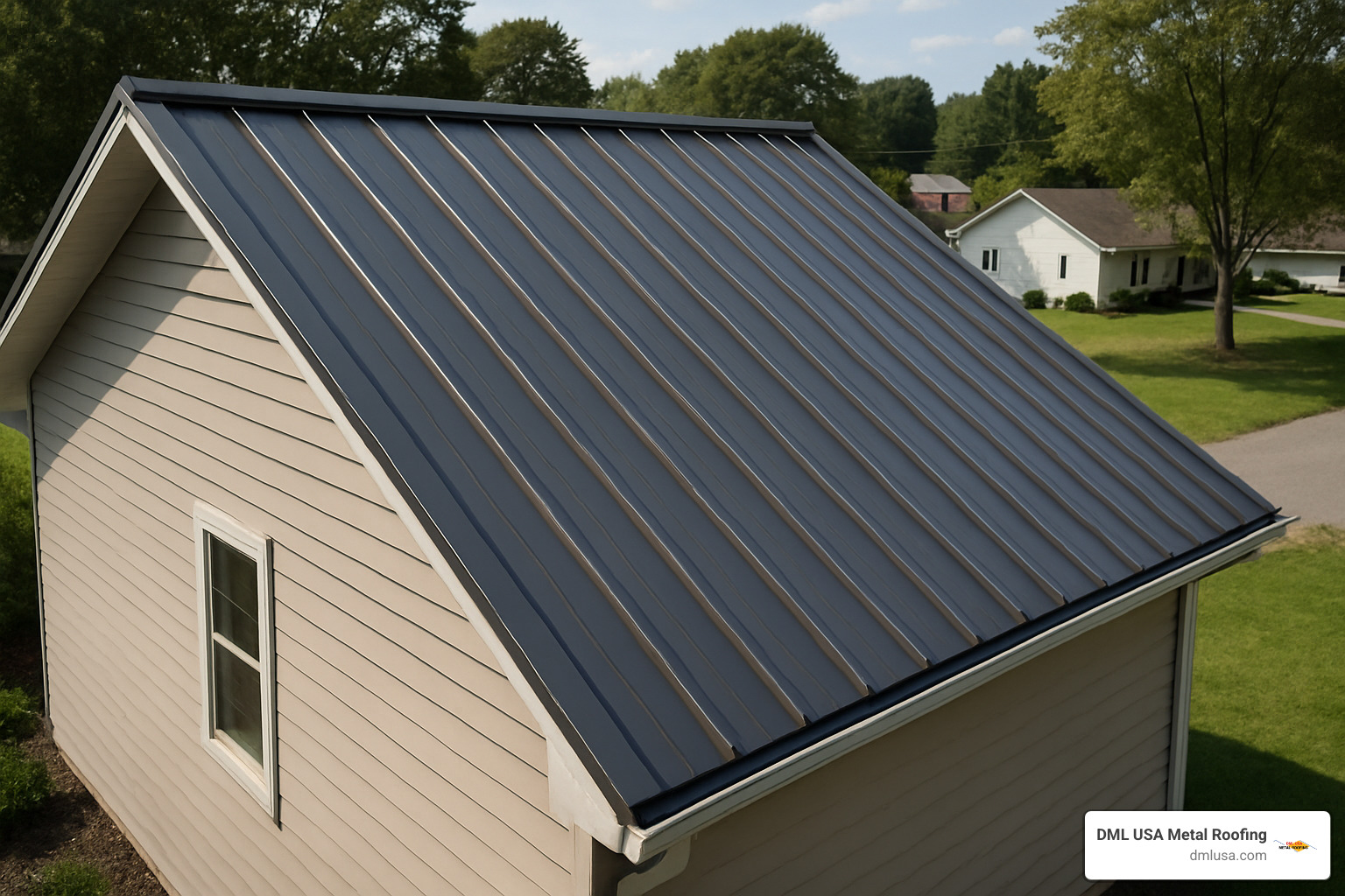 Modern metal roof installation showing standing seam profile - most common metal roofing material