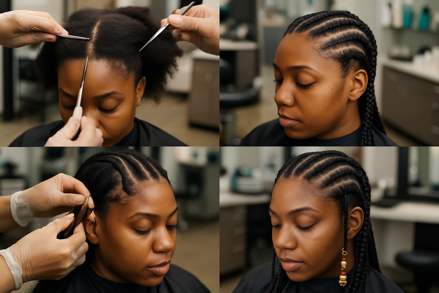 Step by step Fulani braid installation process - fulani braids
