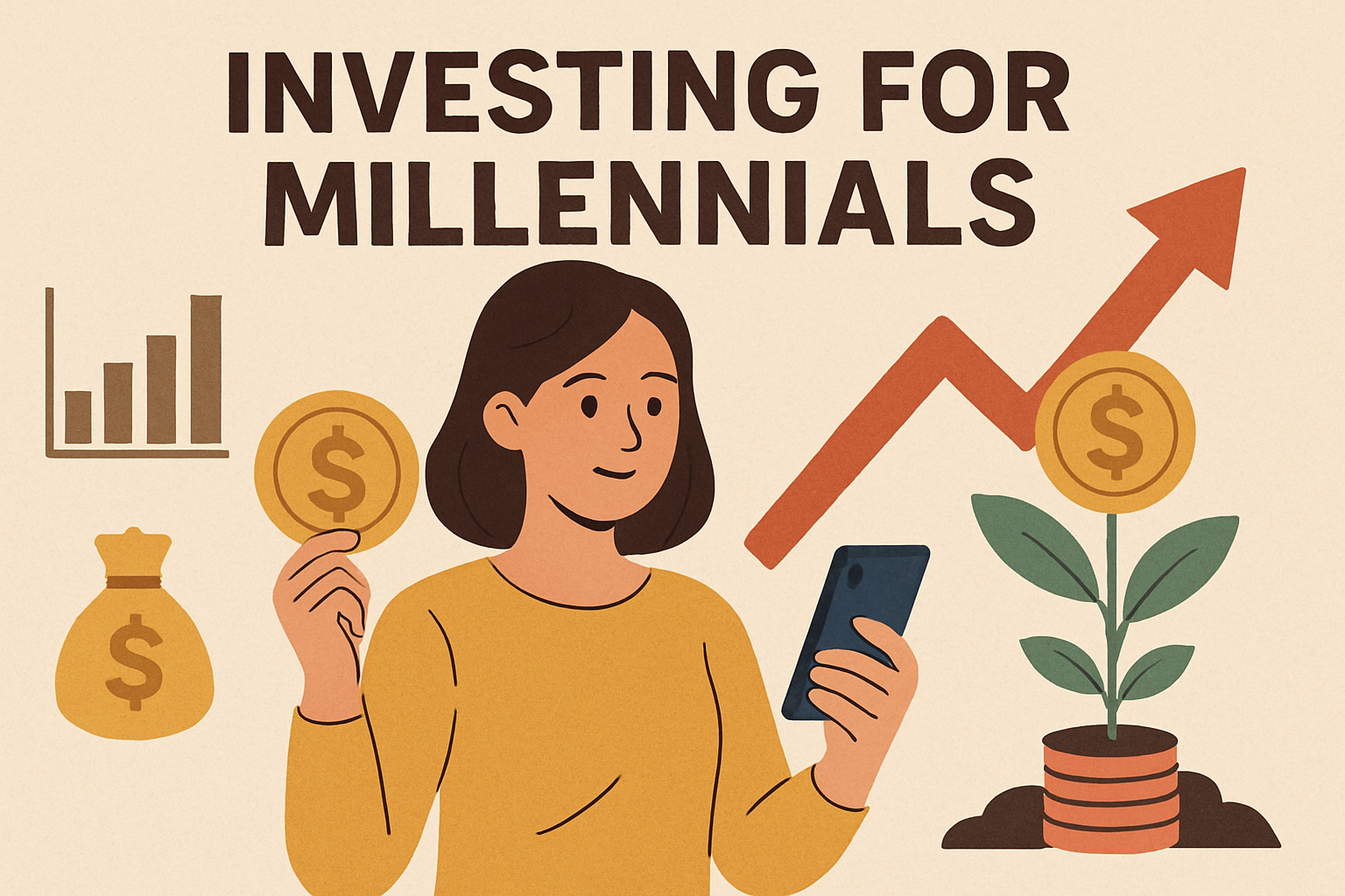 Graph showing exponential compound interest growth over time, comparing investment scenarios starting at ages 25, 30, and 35 - investing for millennials