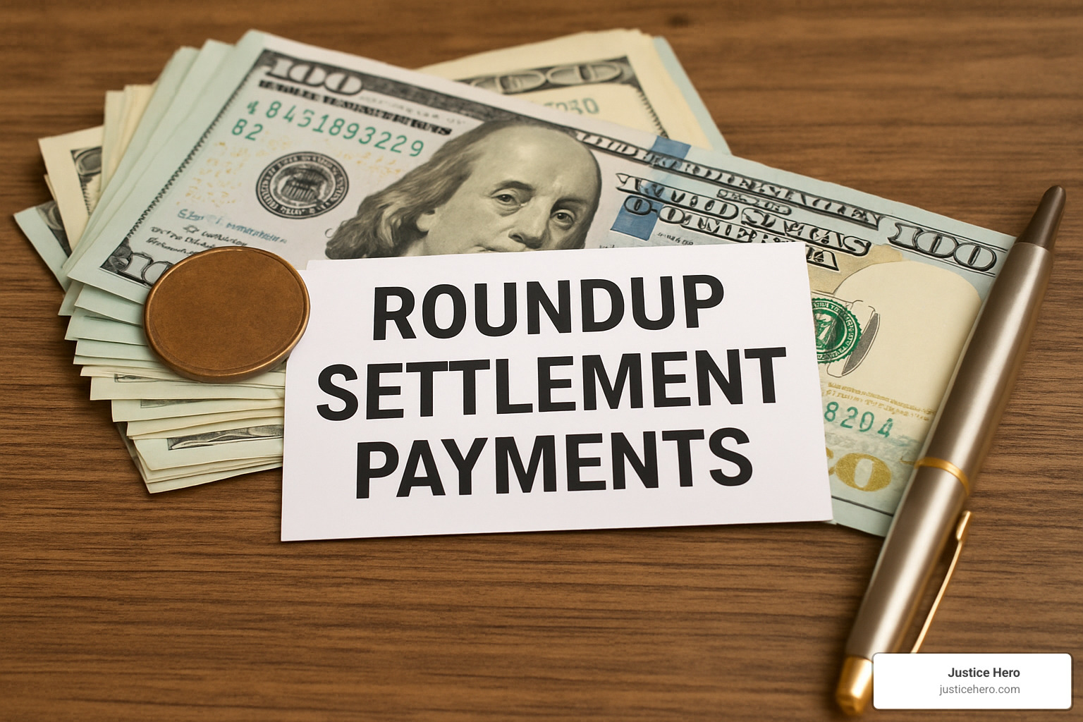 roundup settlement check and legal documents - roundup settlement payments