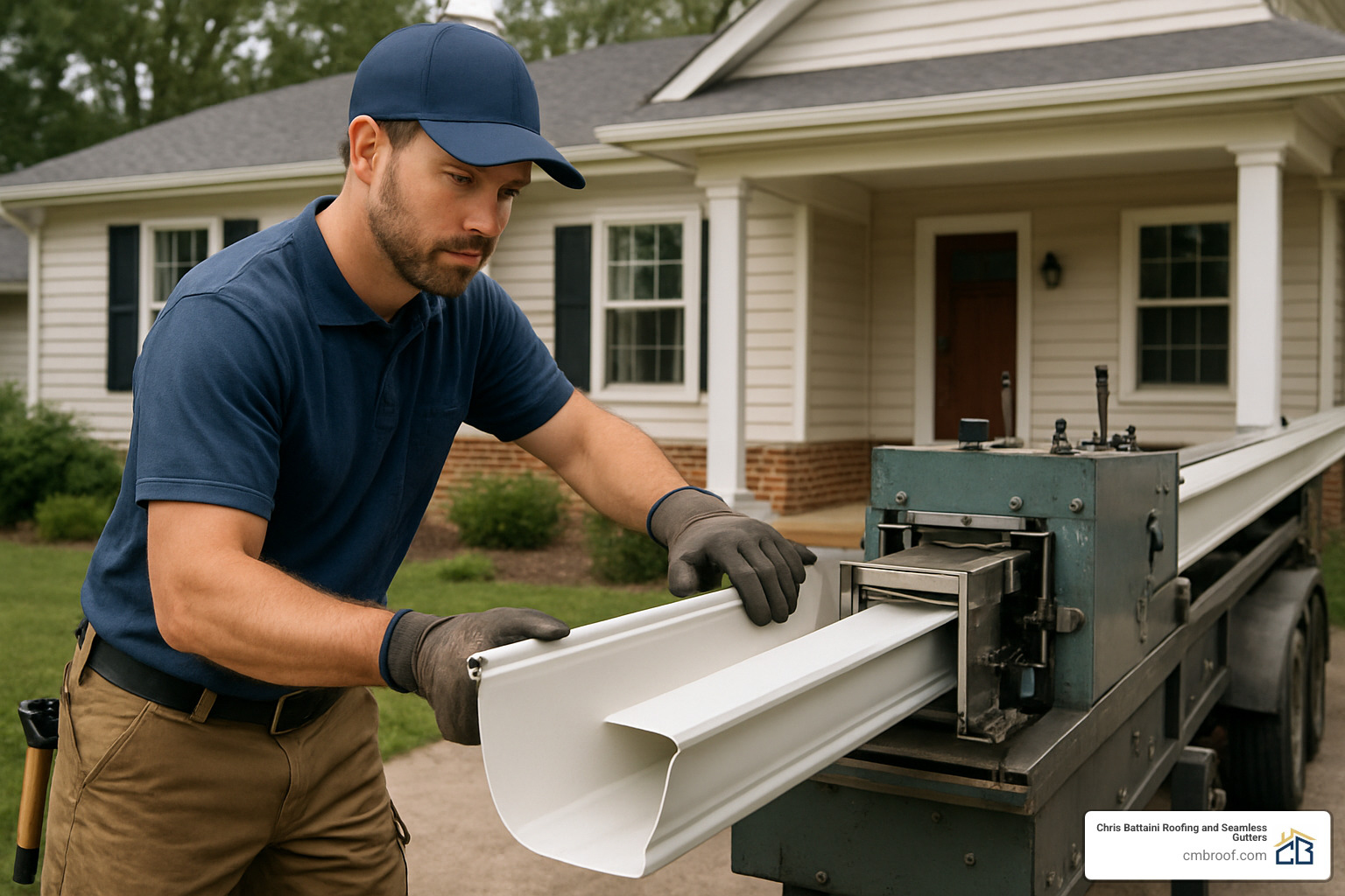 seamless machine on-site forming custom lengths with leak-free seams - gutter install