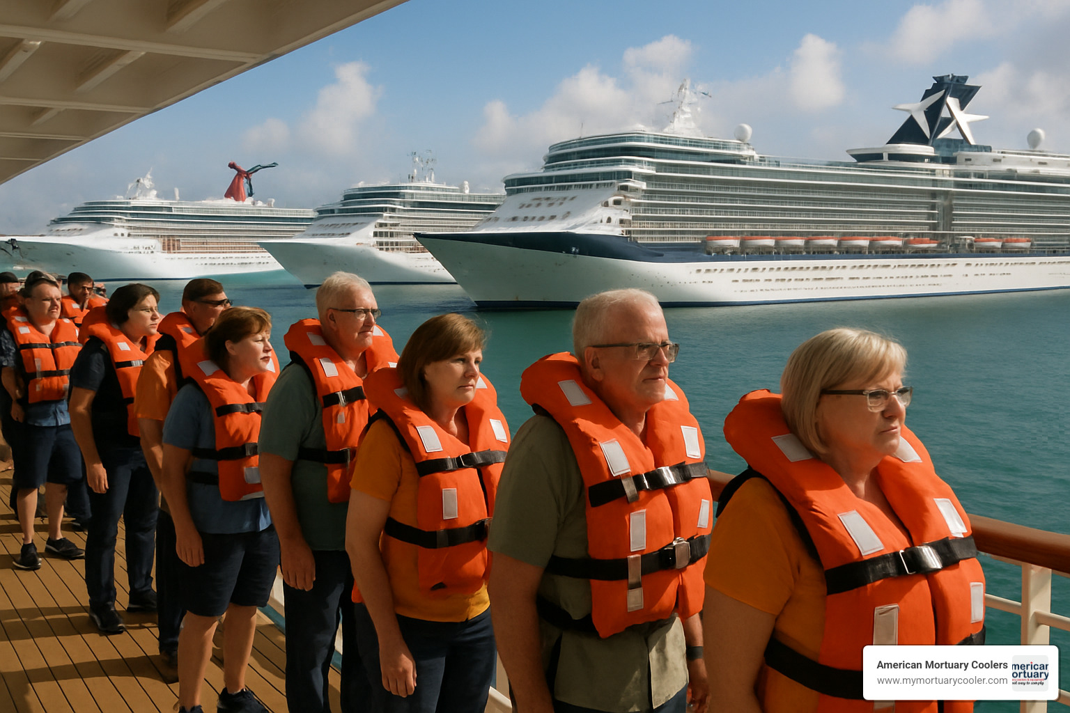 cruise ship safety drill with multiple cruise lines - royal caribbean cruise ship deaths