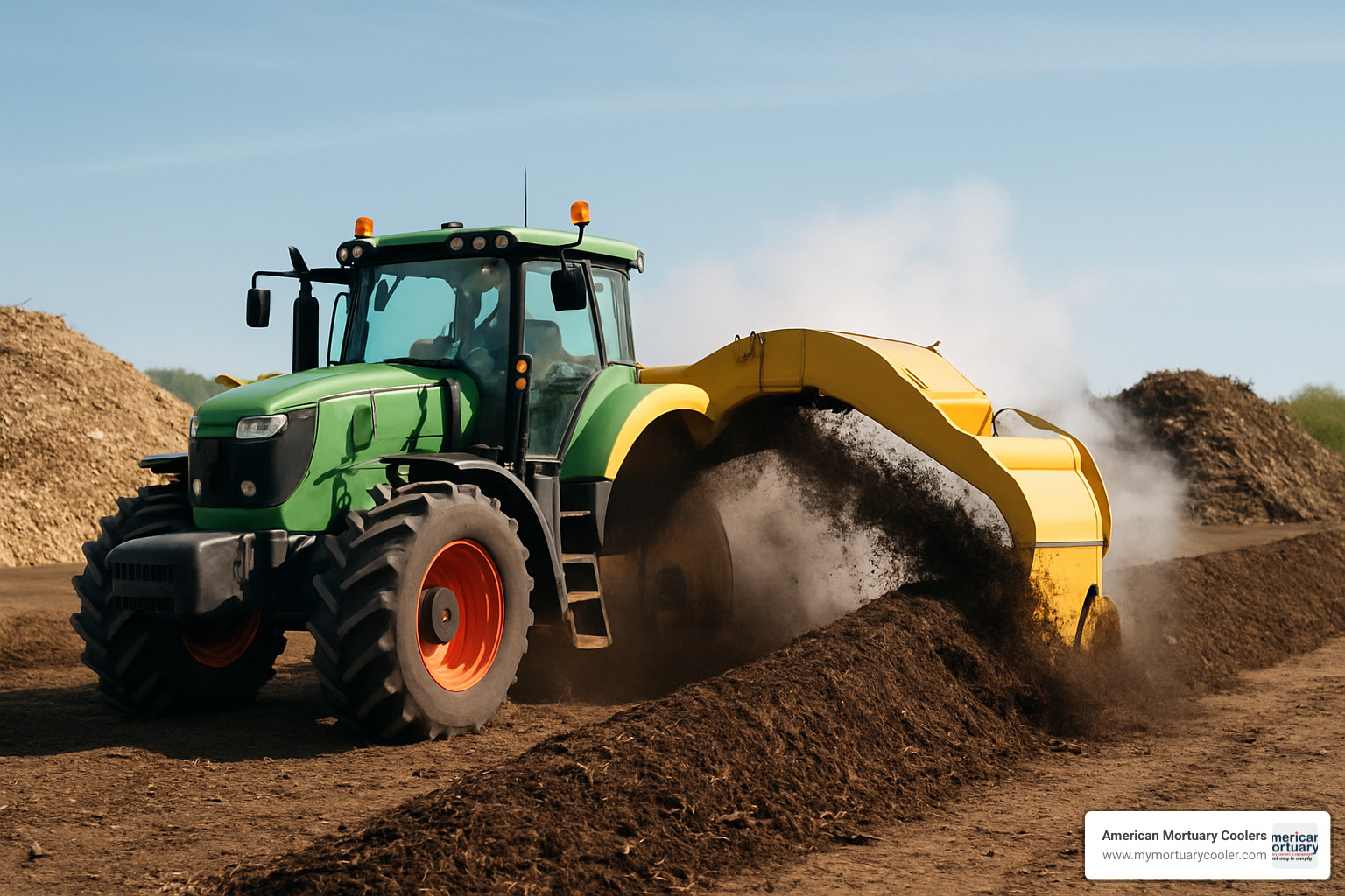 tractor turning windrow - how do you compost a body