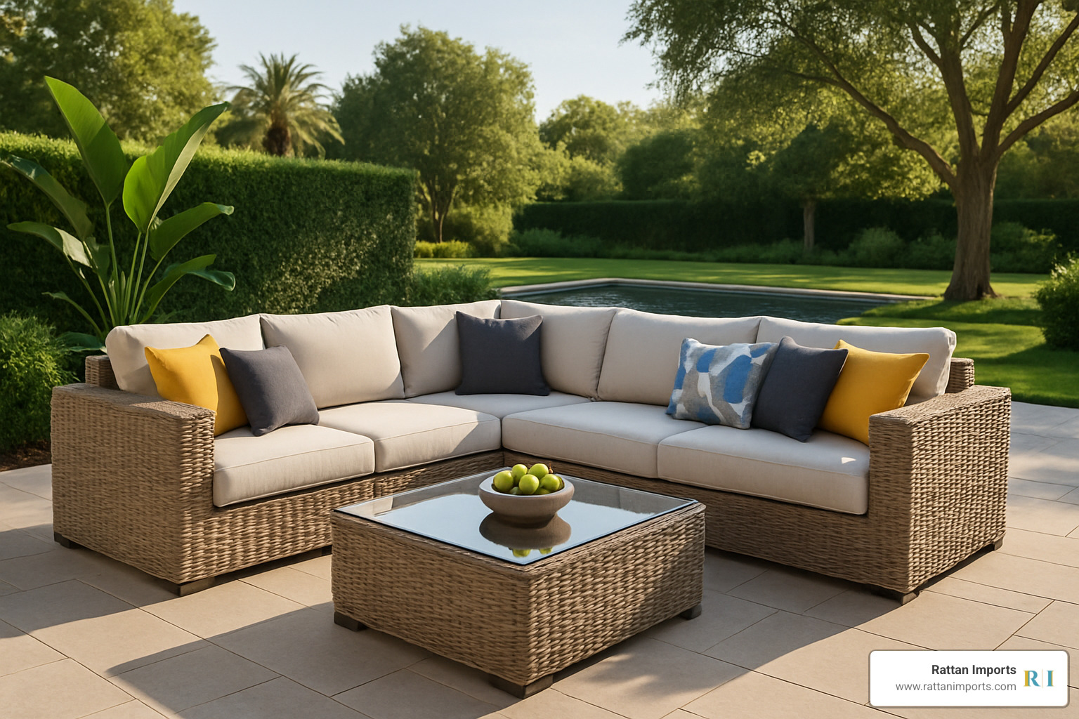 corner sofa set with modular configuration - luxury rattan garden sofas