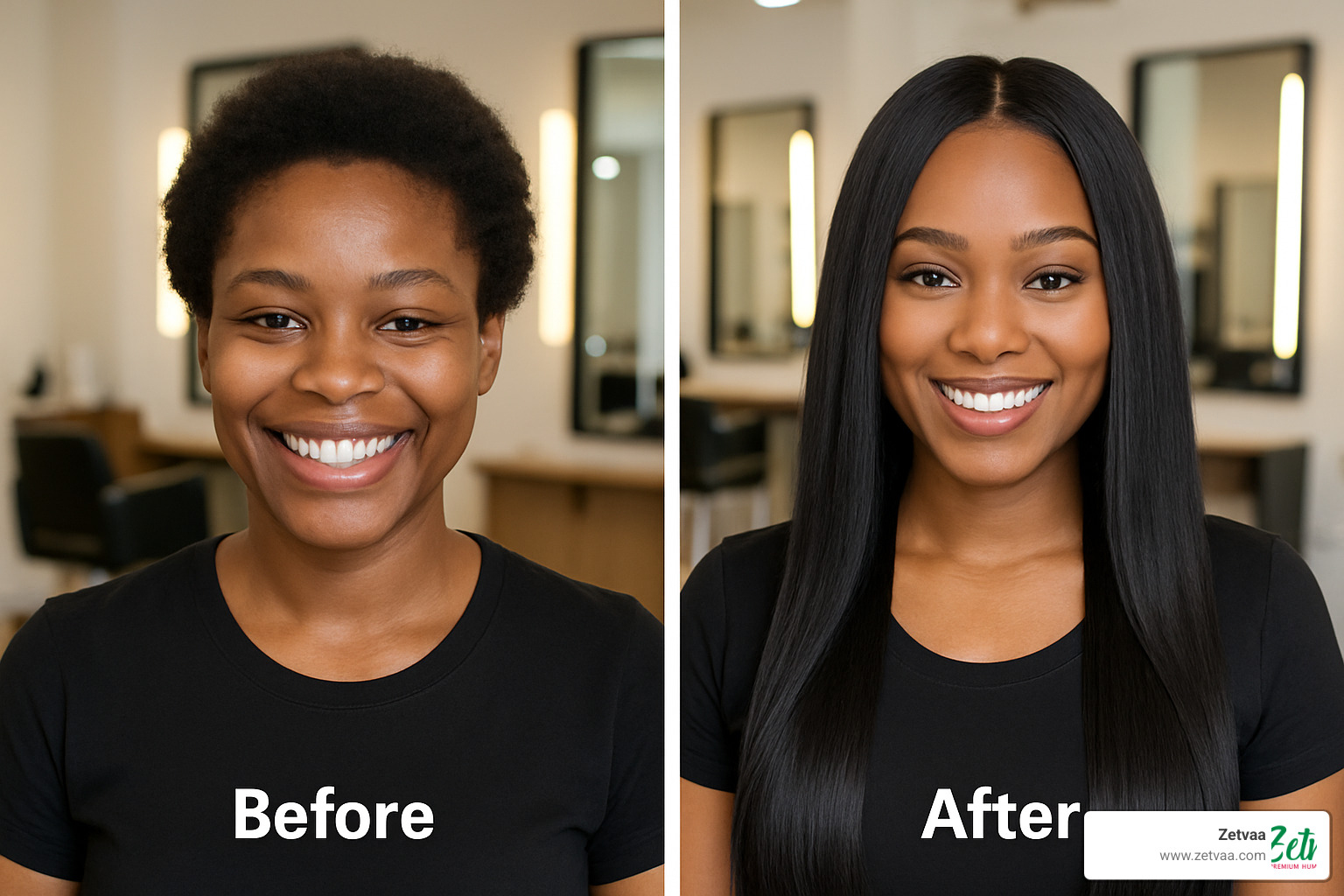Stunning hair change results - 100 percent human hair