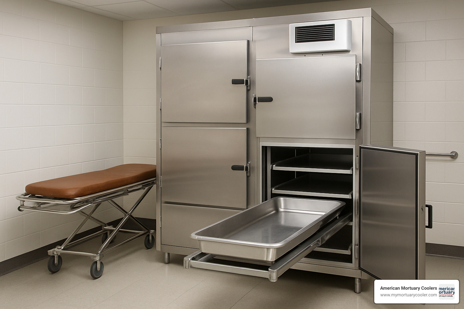 Mortuary cooler with integrated equipment - Mobi Mortuary Cooler www.medicalstretchers.com