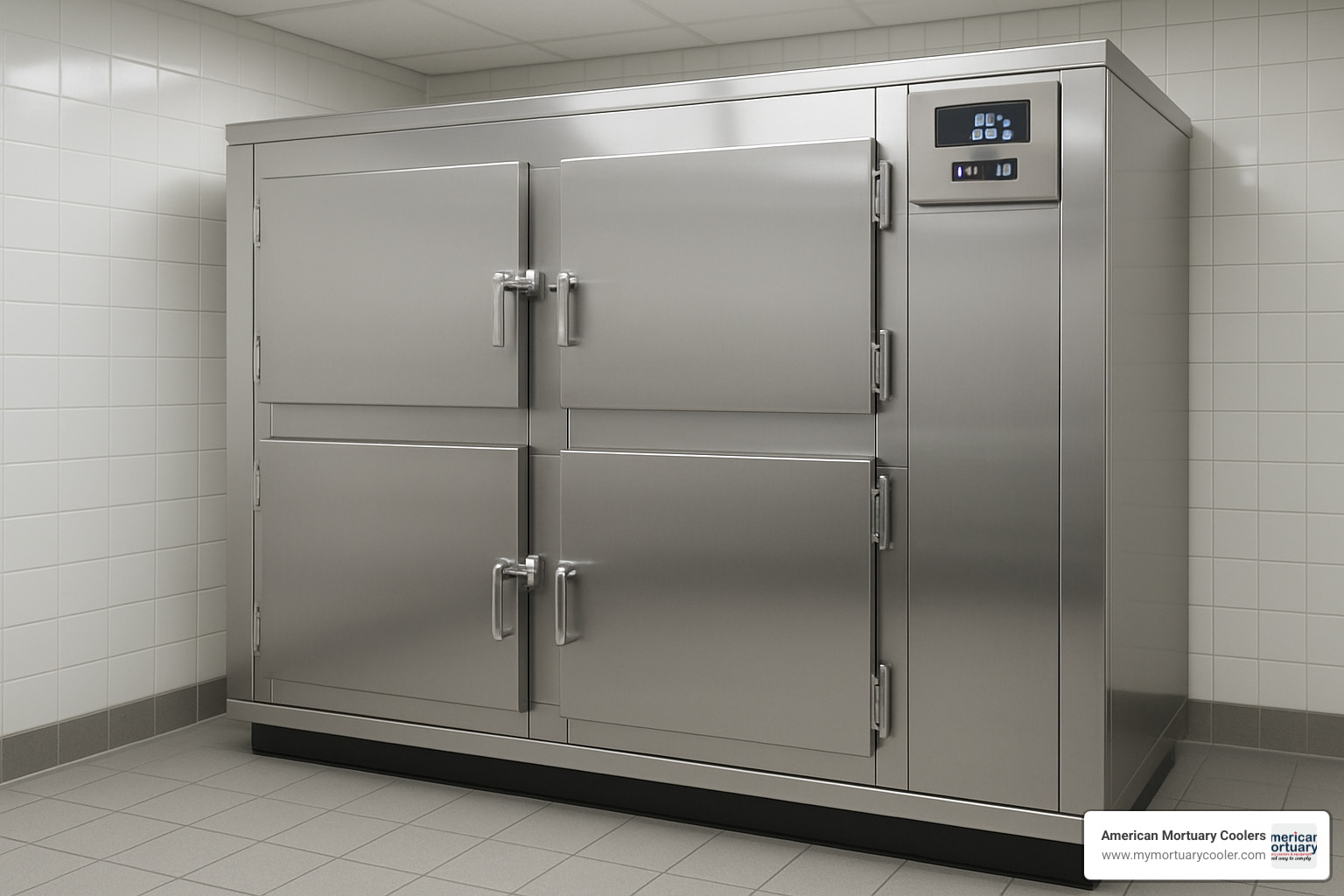 modern mortuary cooler with digital temperature controls and stainless steel construction - jobs mortuary