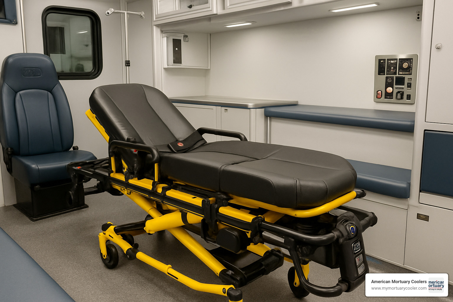 Powered X-frame ambulance stretcher with electric height adjustment and integrated IV pole system - emergency stretchers