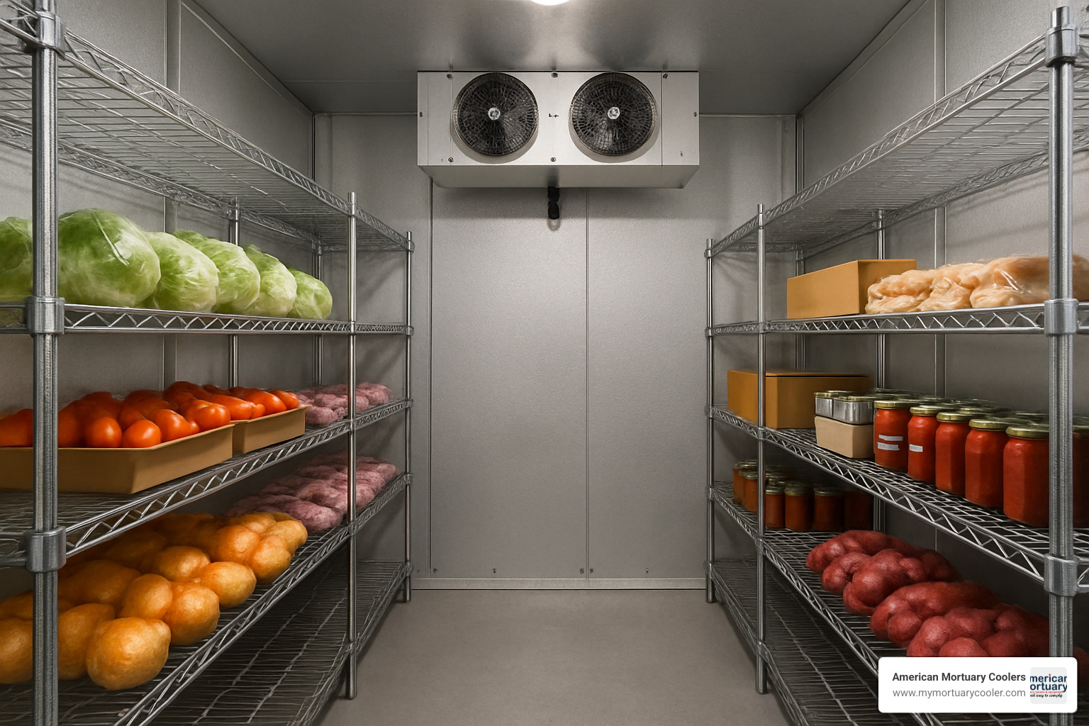 walk-in cooler interior with shelving - what is walk-in cooler