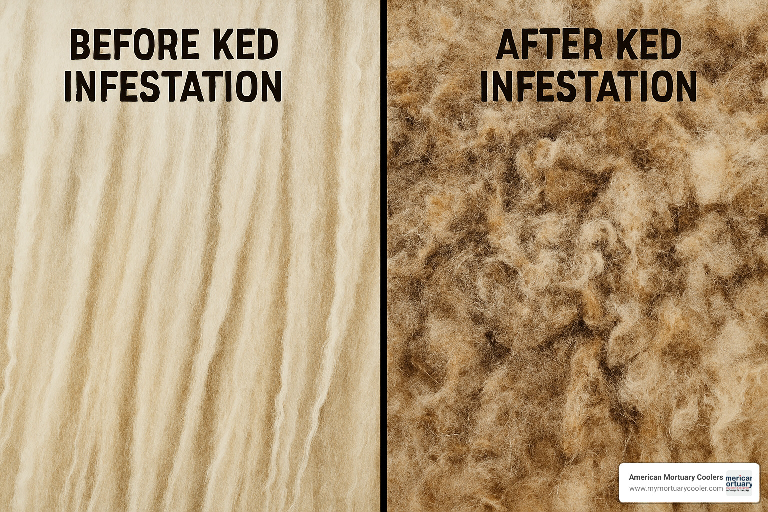 comparison of wool quality before and after ked infestation - ked meaning