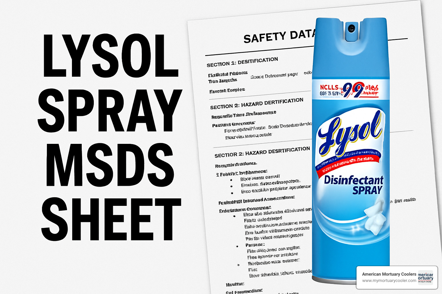 mortuary technician safely spraying disinfectant on cooling equipment - lysol spray msds sheet