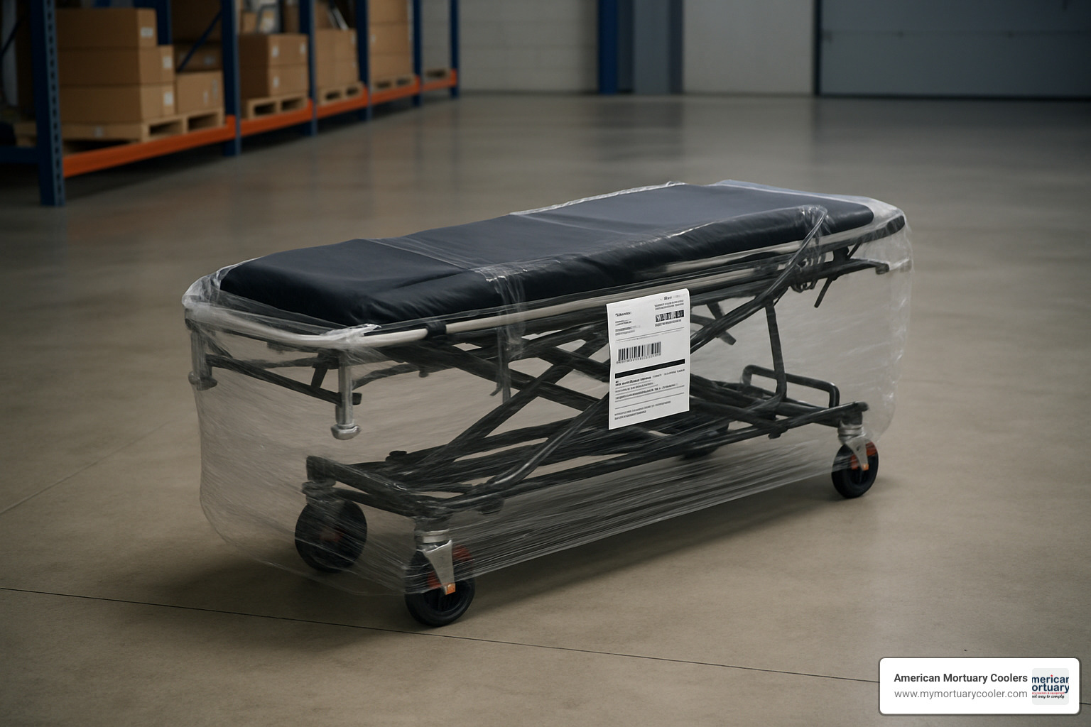 packaged mortuary cot ready for shipping - Mortuary Cot www.medicalstretchers.com
