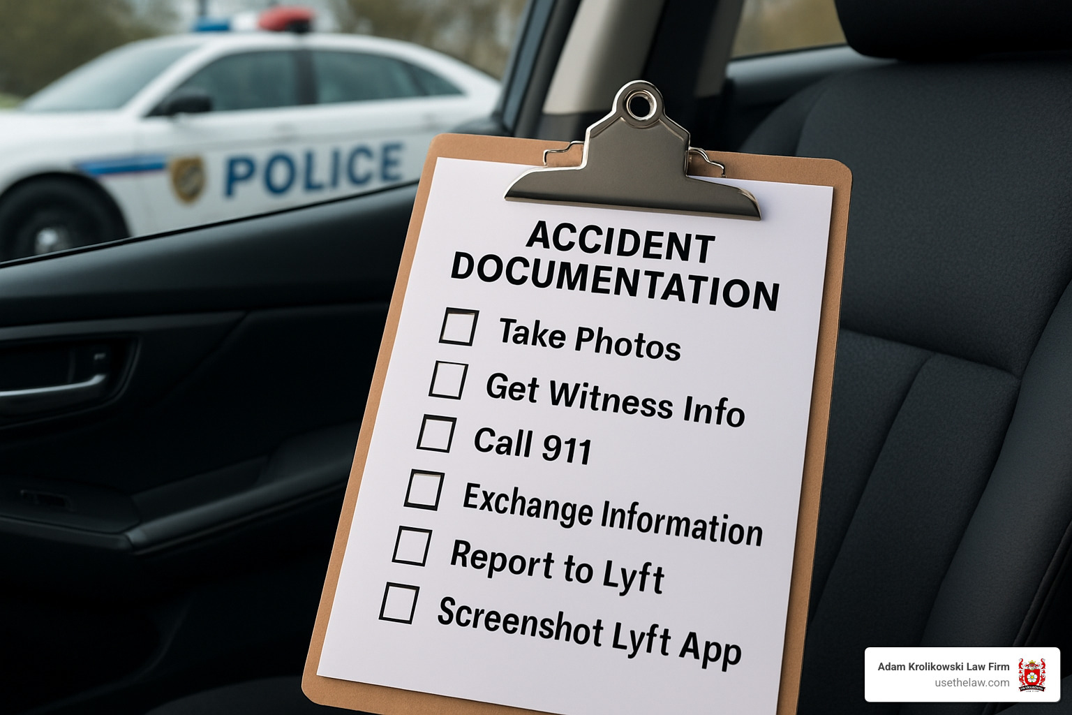 Accident documentation checklist - Lyft Accident Lawyer