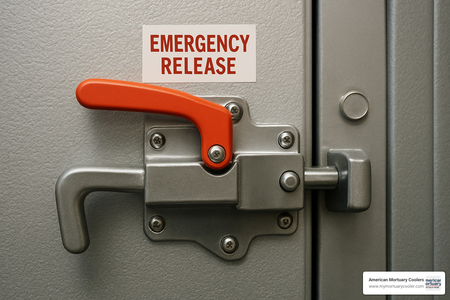 Safety latch mechanism inside walk-in freezer - freezer walk