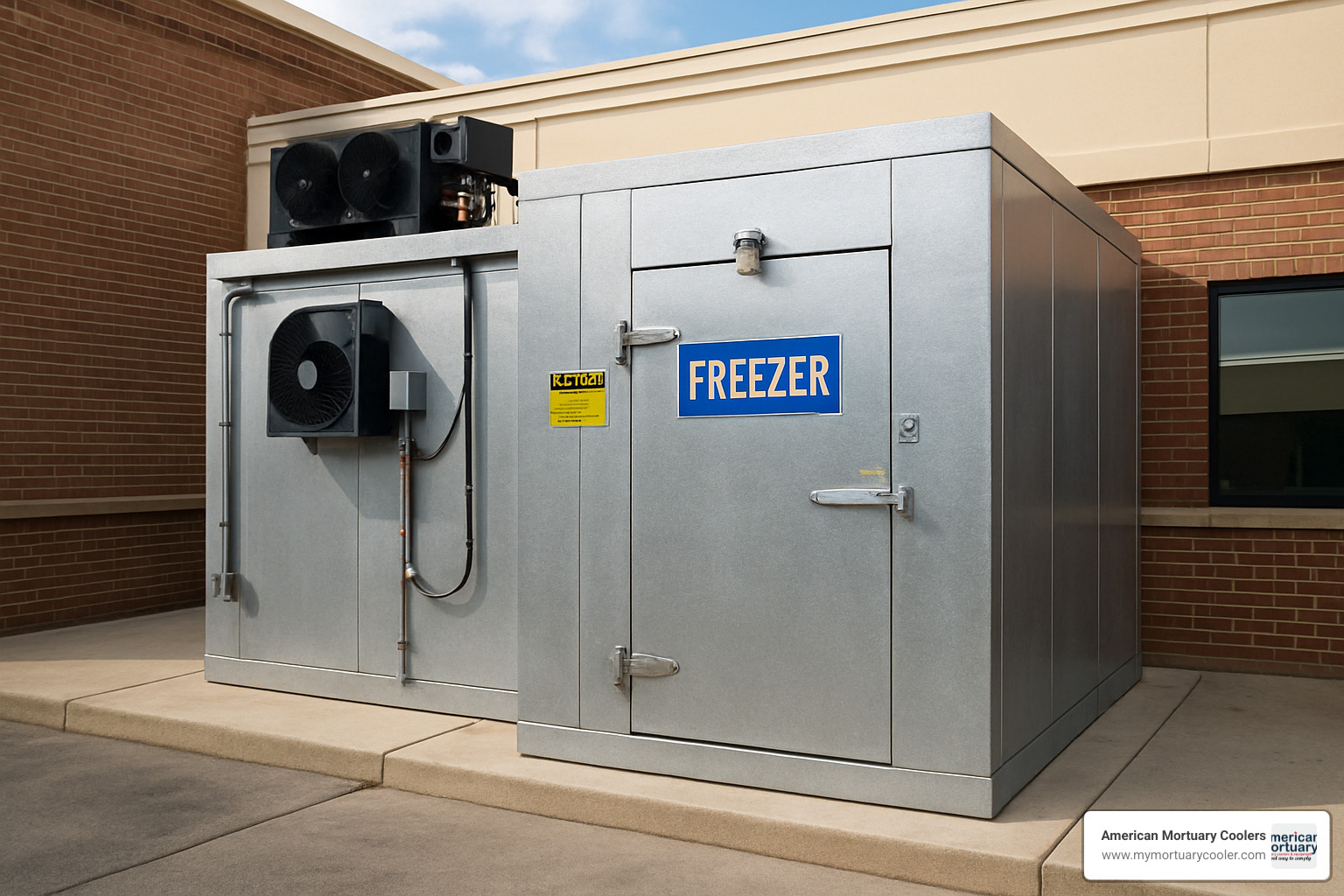 Custom outdoor walk-in freezer installation - freezer walk