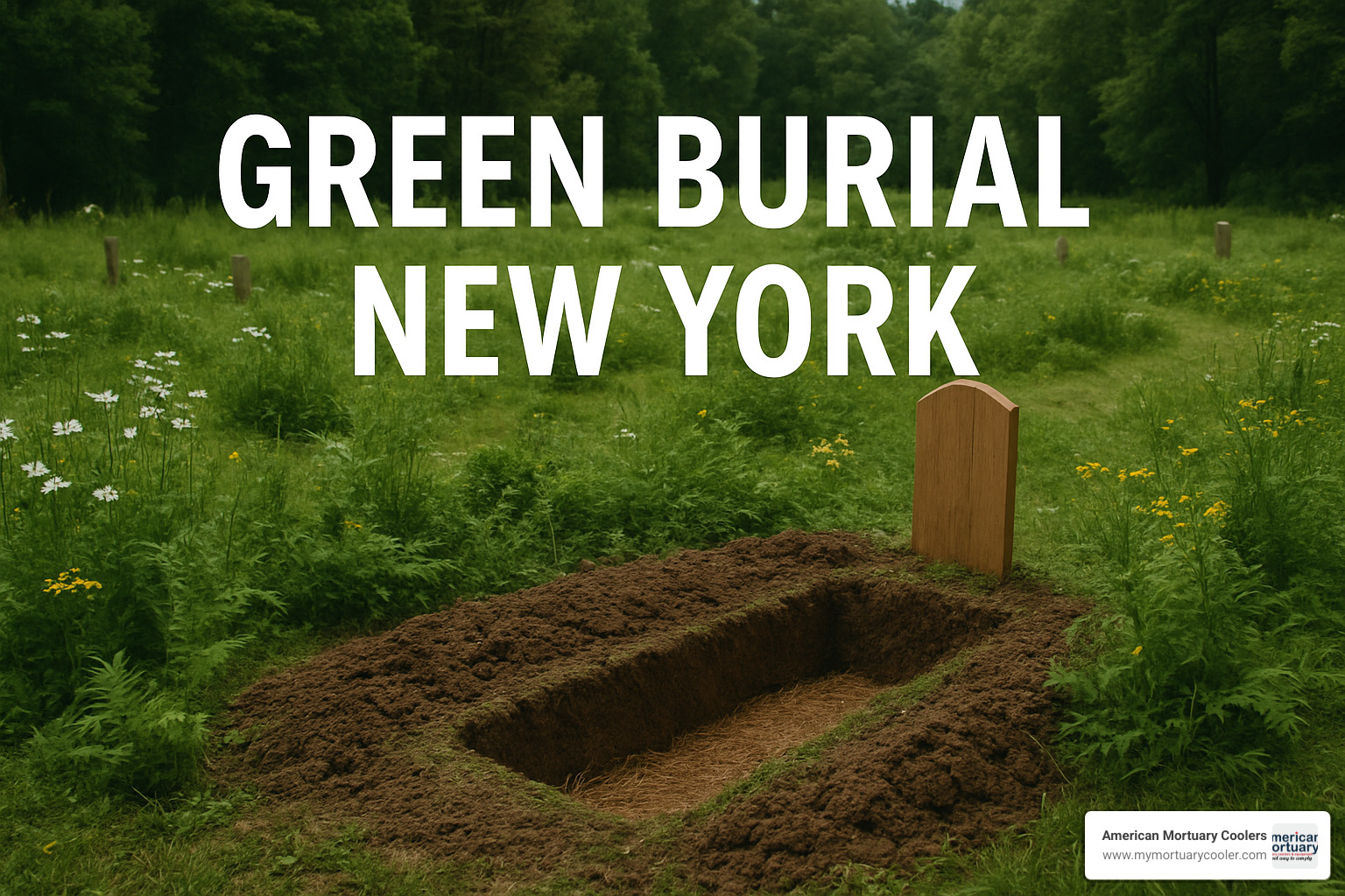 Bar chart comparing costs: Traditional burial ($7,000-$9,000), Green burial NYC area ($3,600-$7,300), Green burial upstate ($2,900-$4,500), Cremation ($2,000-$4,000) - green burial New York