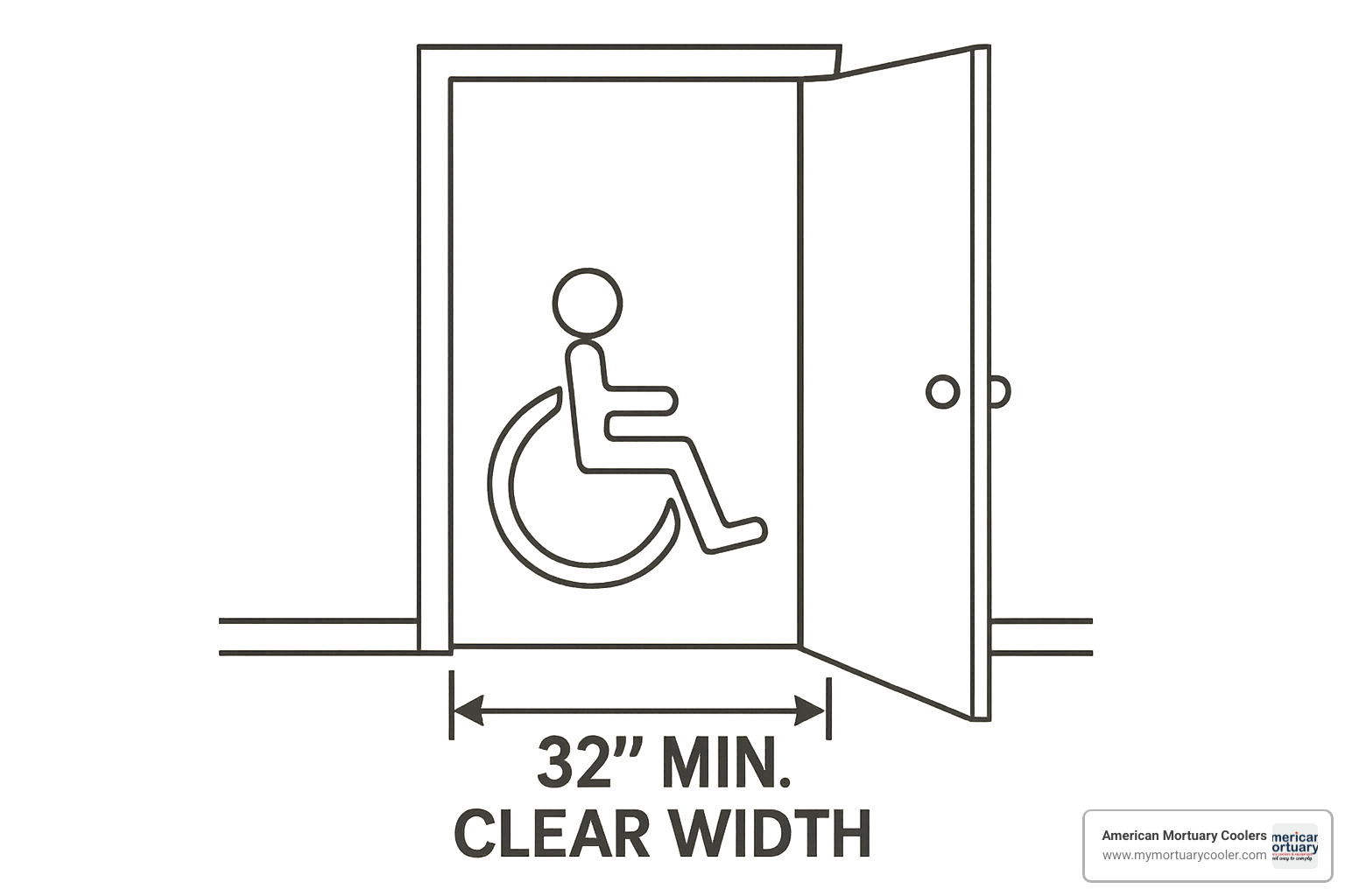 wheelchair clearance diagram showing 32-inch minimum clear width - what's standard door size