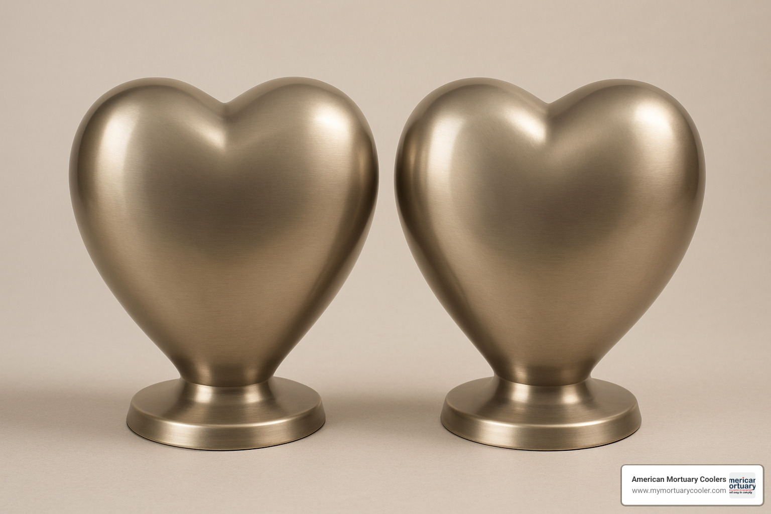 Side-by-side heart-shaped companion cremation urn - large cremation urns