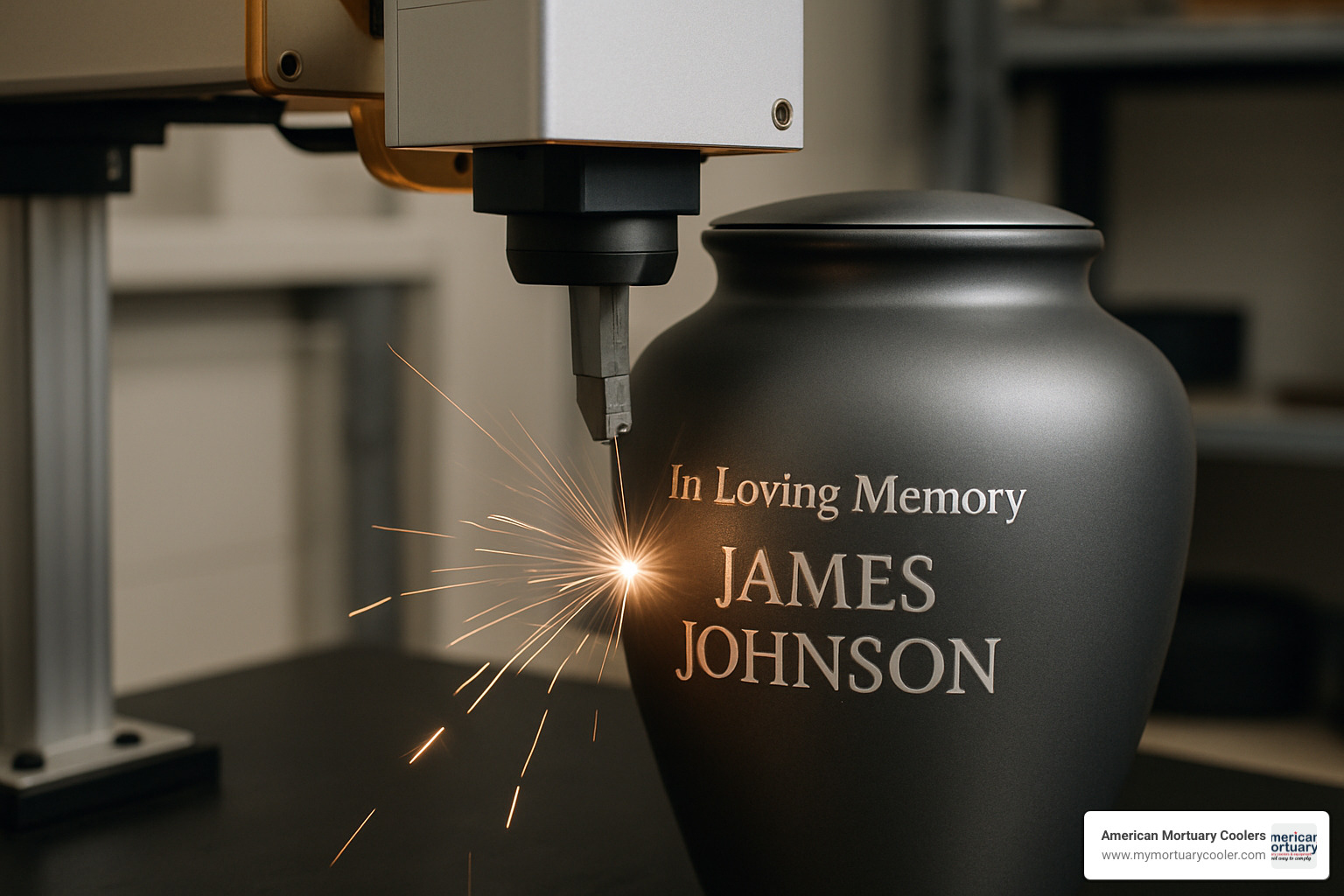 laser engraving process - cremation urns for sale