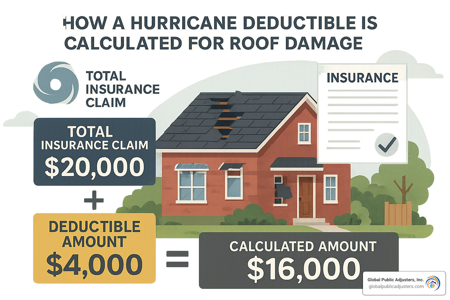 hurricane deductible calculation - hurricane roof damage claims