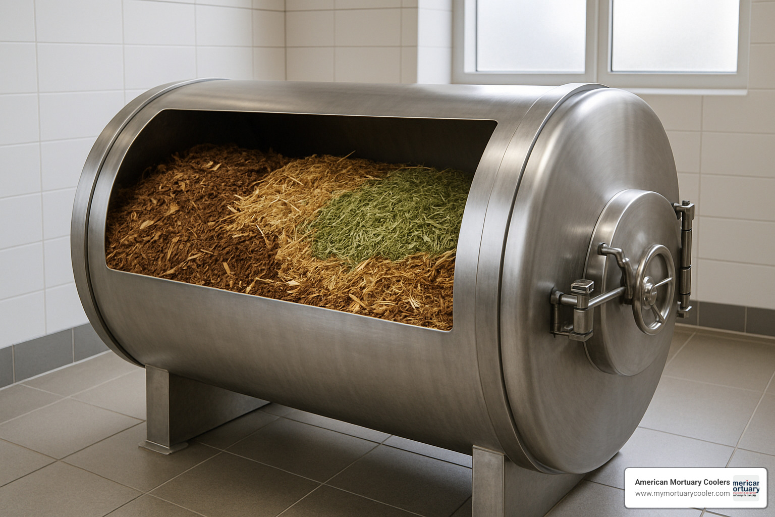 stainless steel composting vessel with organic materials - body composting oregon
