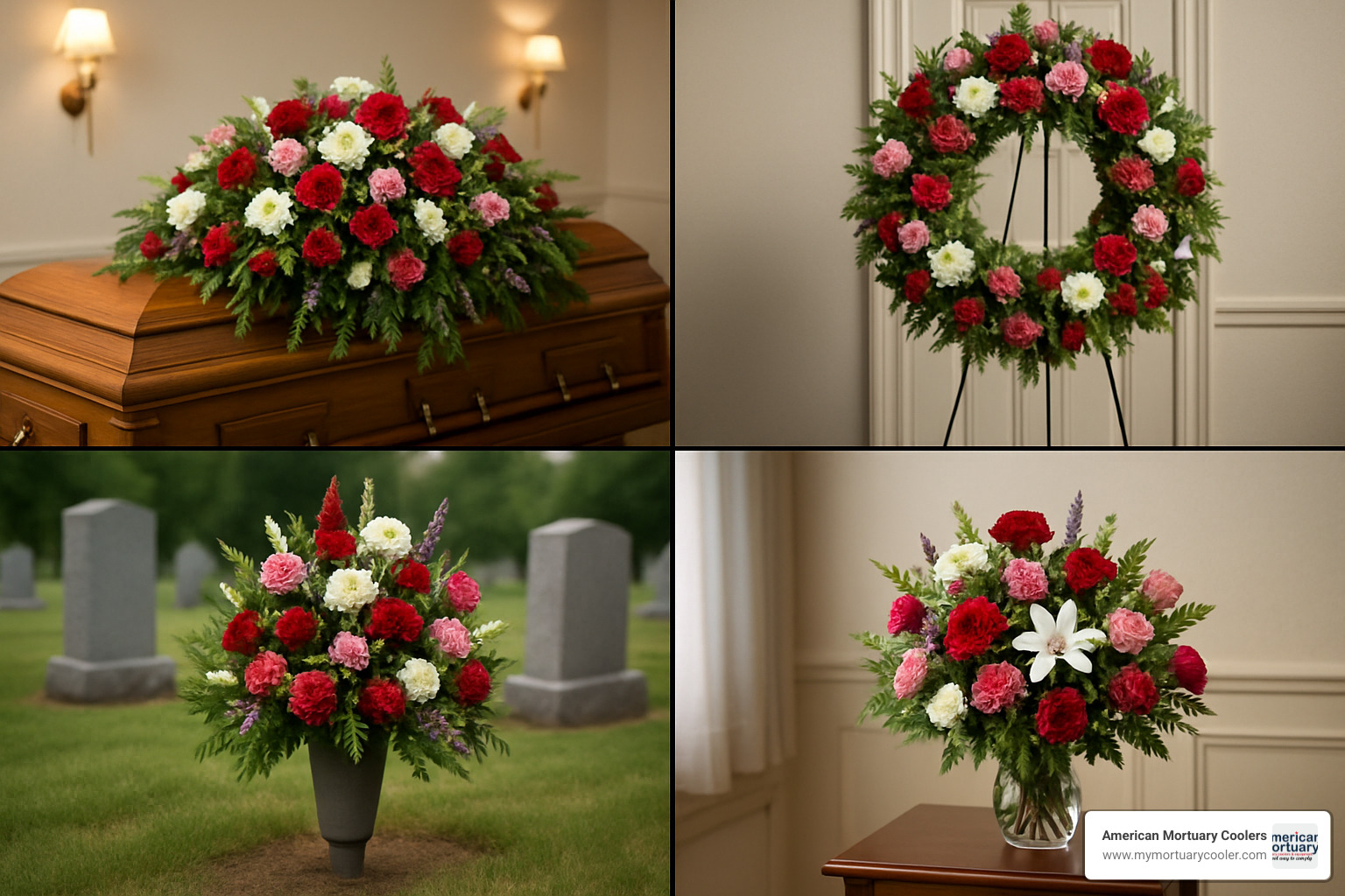 different funeral arrangement styles - funeral flower supplies